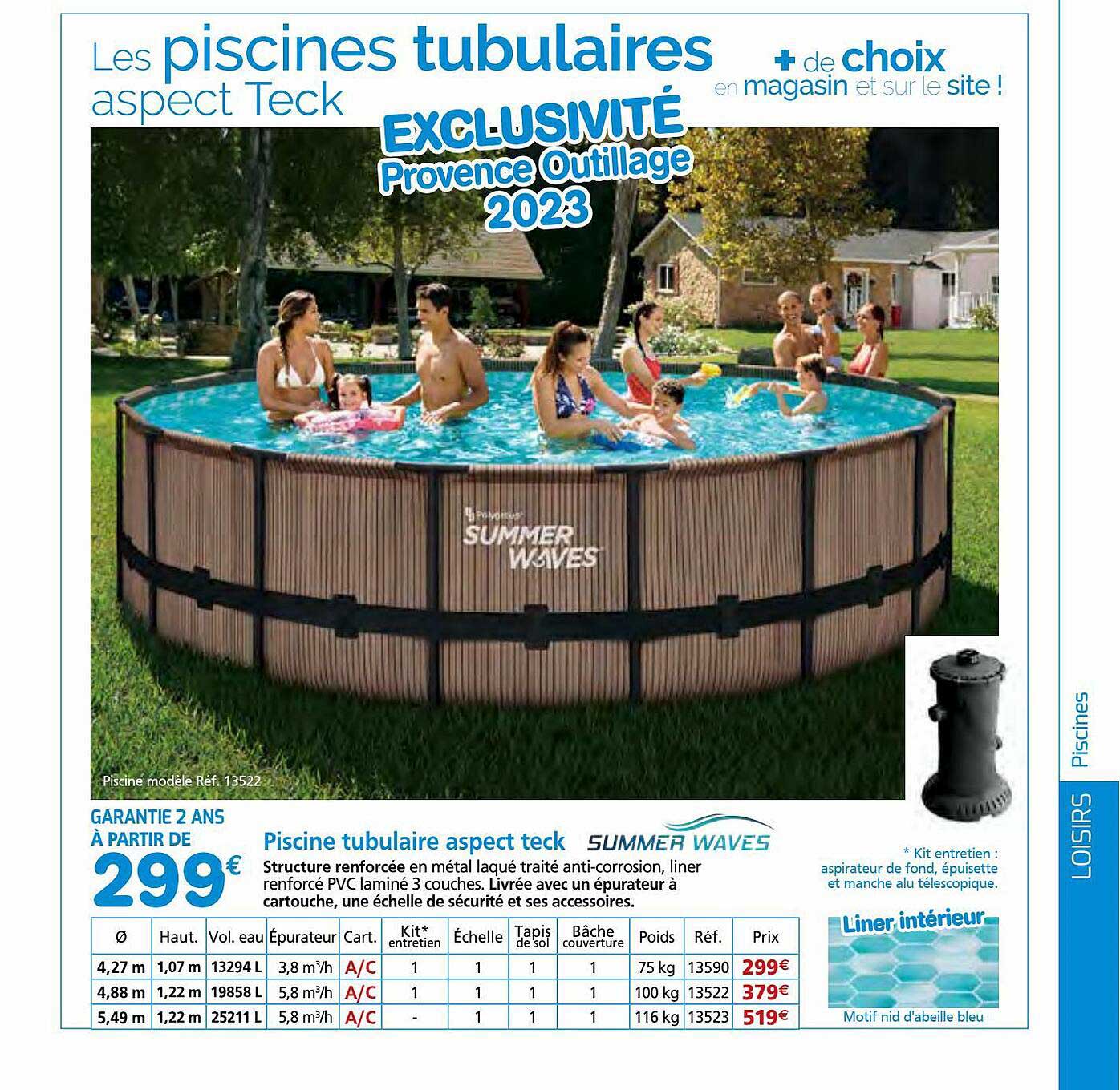 piscine tubulaire aspect teck summer waves