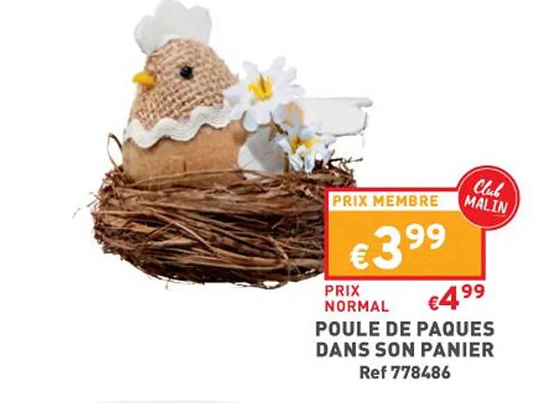 poule de pâques dans son panier