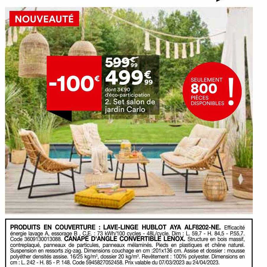 set salon de jardin carlo