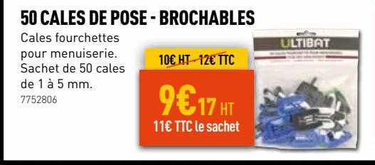 50 cales de pose - brochables