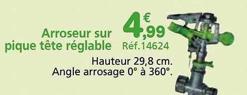 Arroseur Sur Pique Tête Réglable