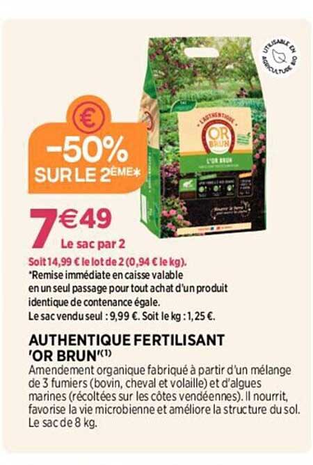 authentique fertilisant "or brun"