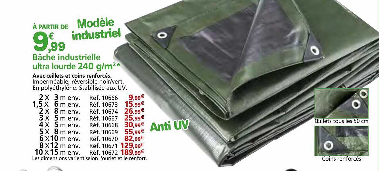 bâche industrielle ultra lourde 240 g-m²