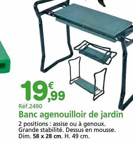 banc agenouilloir de jardin
