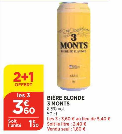 bière blonde 3 monts