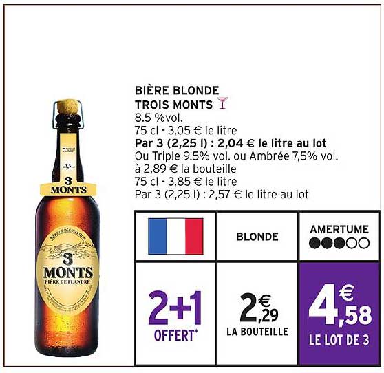 bière blonde trois monts