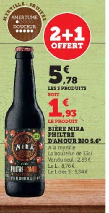 bière mira philtre d'amour bio 5.6°
