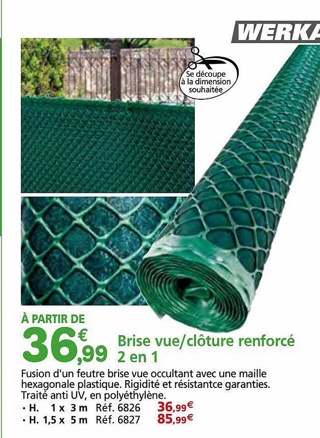 Brise Vue-clôture Renforcé 2 En 1 Werka Pro