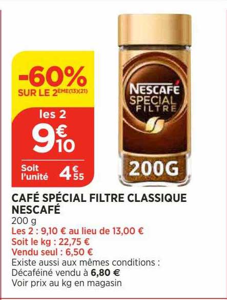 Café Spécial Filtre Classique Nescafé