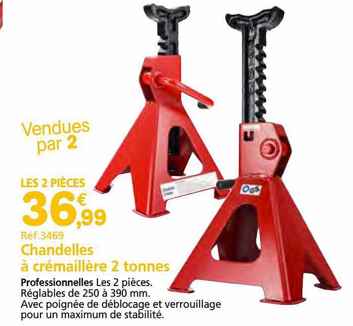 chandelles à crémaillère 2 tonnes