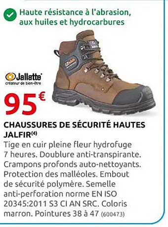 chaussures de sécurité hautes jalfir