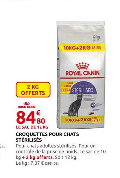 croquettes pour chats stérilisés royal canin