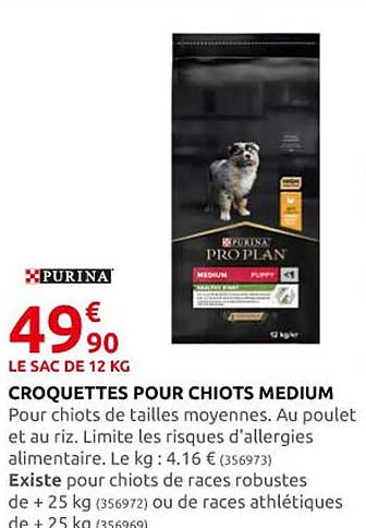 croquettes pour chiots medium purina