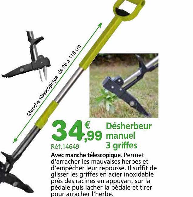 désherbeur manuel 3 griffes