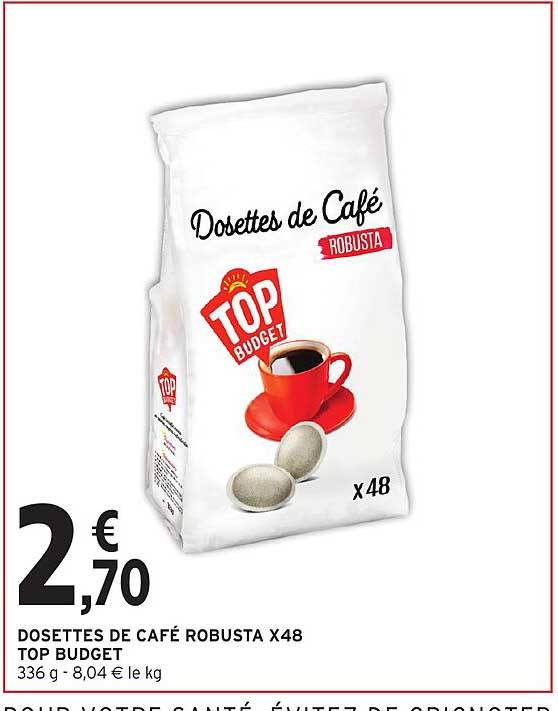 dosettes de café robusta x48 top budget