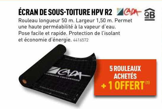 écran de sous-toiture hpv r2 cada