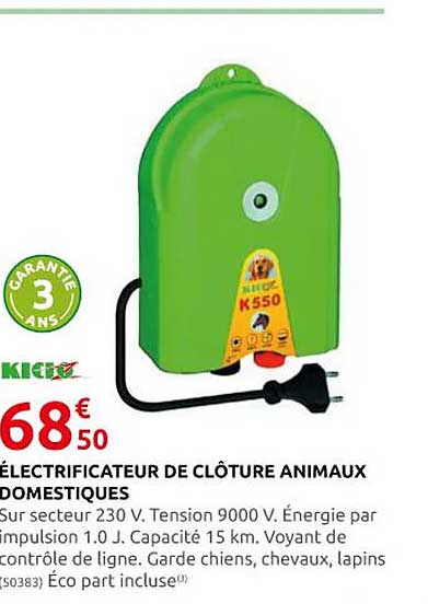 électrificateur de clôture animaux domestiques kidoz
