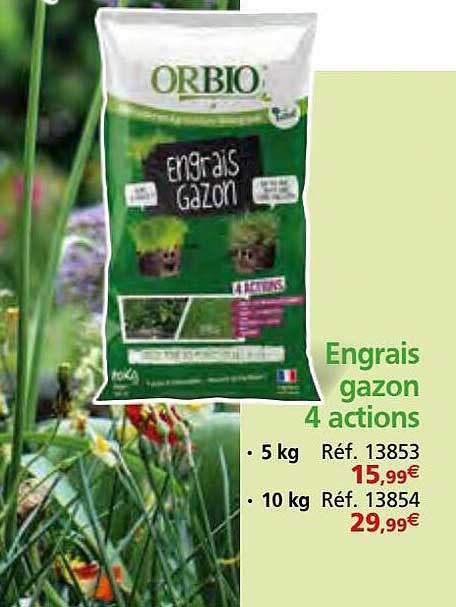 engrais gazon 4 actions orbio