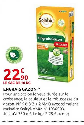 Engrais Gazon Solabiol