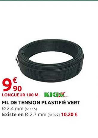 fil de tension plastifié vert kidoz