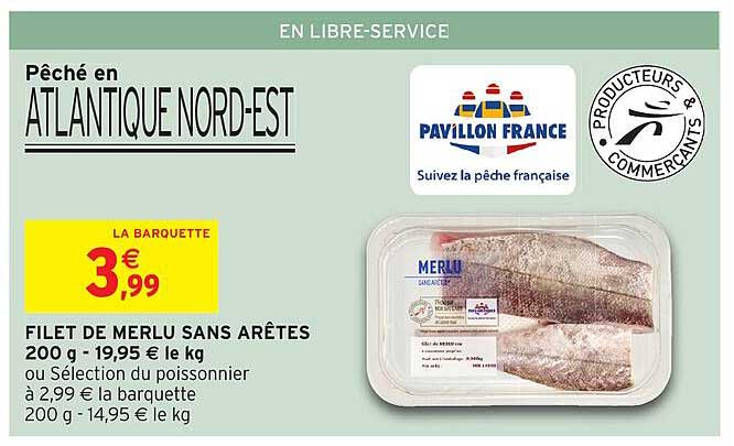 filet de merlu sans arêtes 200 g