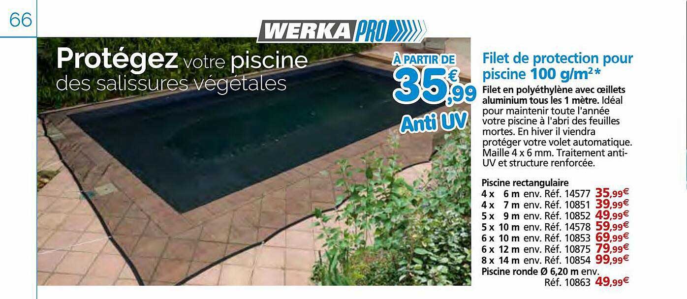 Filet De Protection Pour Piscine 100 G-m² Werka Pro