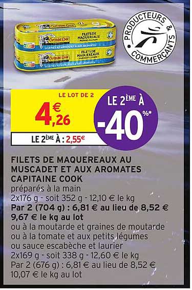 filets de maquereaux au muscadet et aux aromates capitaine cook