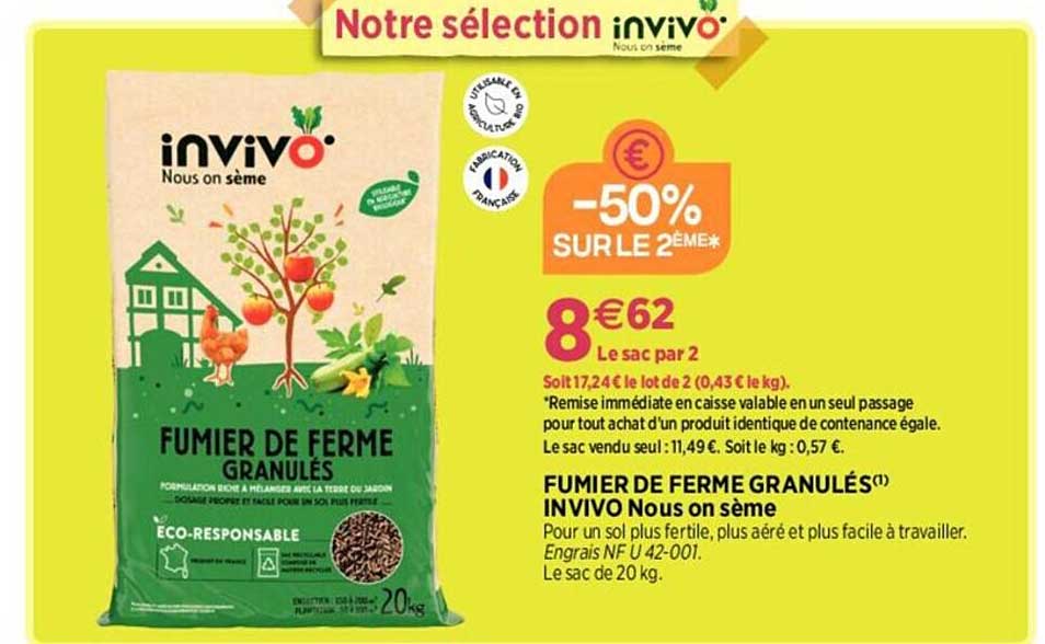 fumier de ferme granulés invivo nous on sème