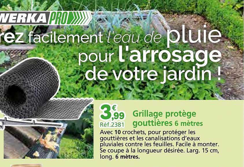 grillage protège gouttières 6 mètres werka pro