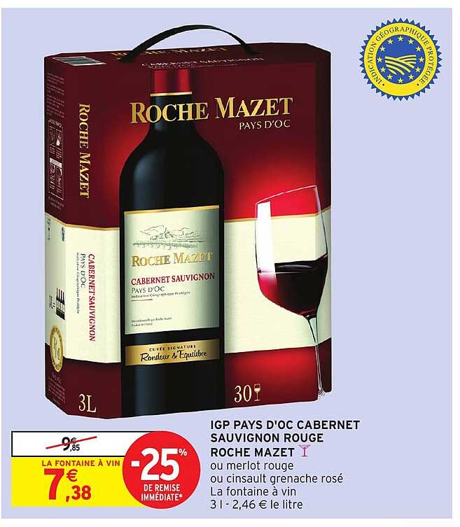 igp pays d'oc cabernet sauvignon rouge roche mazet
