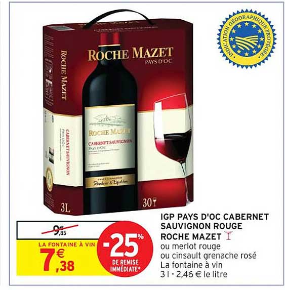 igp pays d'oc cabernet sauvignon rouge roche mazet