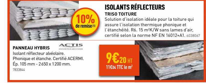 isolants réflecteurs, panneau hybris actis