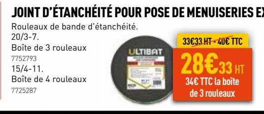 joint d'étanchéité pour pose de menuiseries ultibat