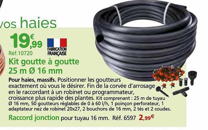 kit goutte à goutte 25 m ø 16 mm