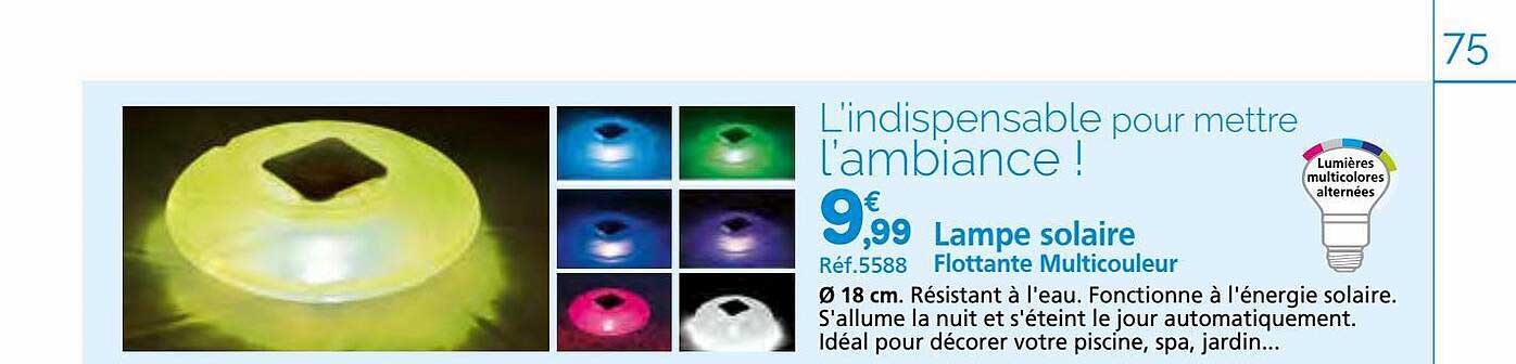 lampe solaire flottante multicouleur