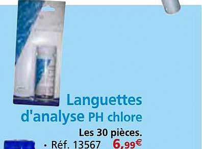 languettes d'analyse ph chlore