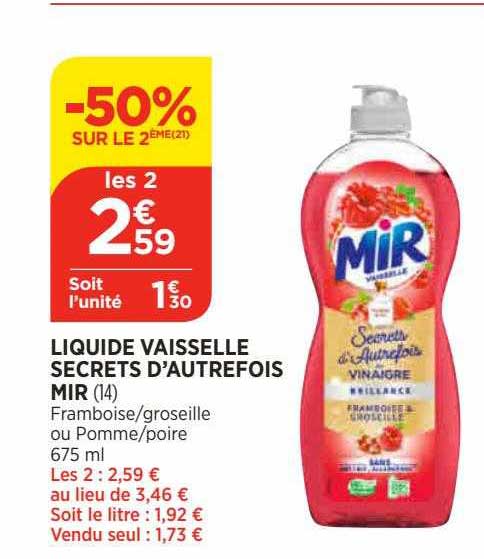 liquide vaisselle secrets d'autrefois mir
