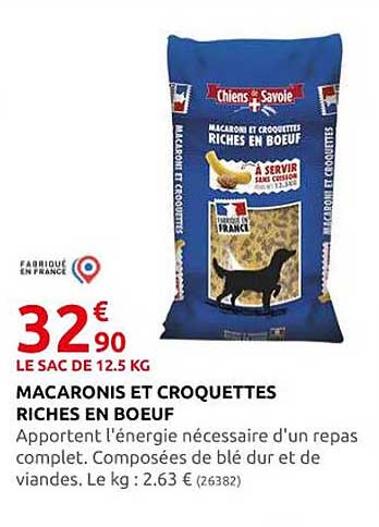 macaronis et croquettes riches en bœuf