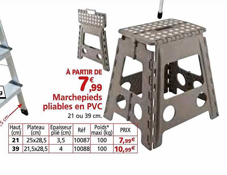 marchepieds pliables en pvc