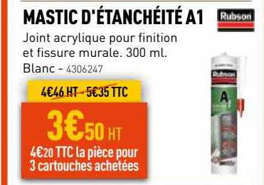 mastic d'étanchéité a1 rubson