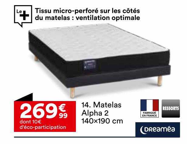 Matelas Alpha 2 140 X 190 Cm Dreaméa