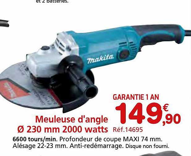 meuleuse d'angle ø 230 mm 2000 watts makita