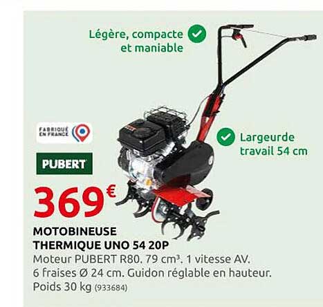 motobineuse thermique uno 54 20p pubert