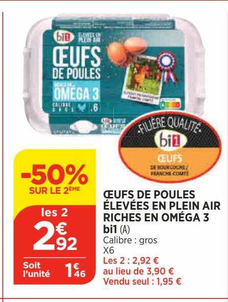 œufs de poules élevées en plein air riches en oméga 3 bi1