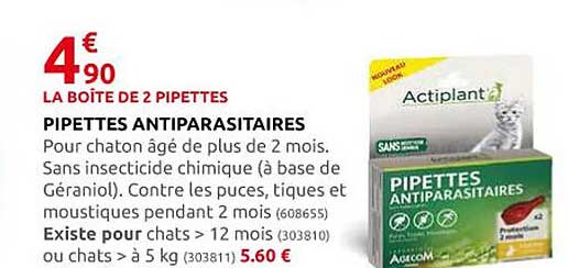 pipettes antiparasitaires actiplant