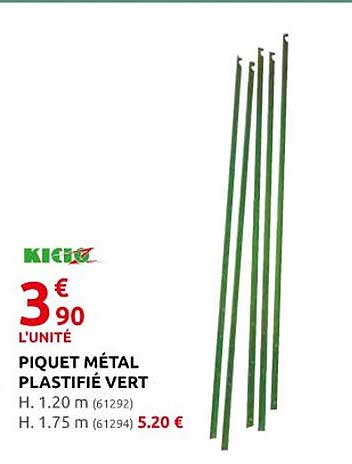 piquet métal plastifié vert kidoz