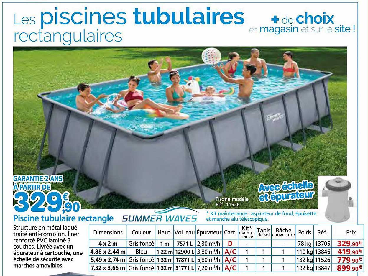 piscine tubulaire rectangle summer waves