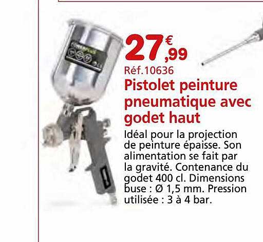 pistolet peinture pneumatique avec godet haut