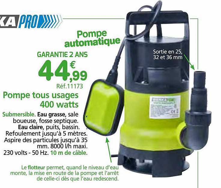 pompe tous usages 400 watts werka pro