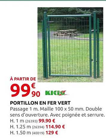 portillon en fer vert kidoz